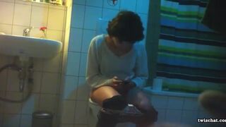 Nice hidden WC cam during party