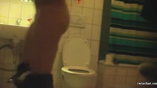 Nice hidden WC cam during party