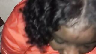 Freaky Ebony BBW Housekeeper Surprises BBC Guest with Sloppy Head