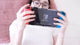 Gamer Girl let Step Bro Fuck her to keep on Playing Nintendo Switch