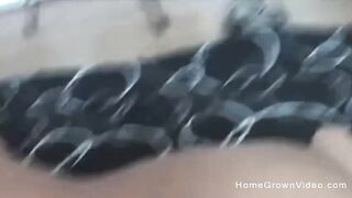 Interracial lesbian amateurs licking and fucking