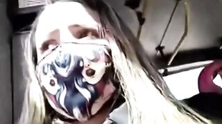 Spanish Babe Masturbating and Squirting on a Public Buss under Quarantine