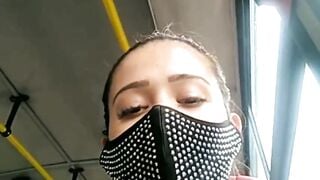Sara Fun Showing her Boobs in Public Bus