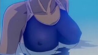 Big boobs hentai movie with lesbo fun in pool