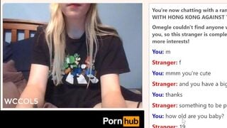 Blonde Teen Cums on Omegle Part 1 - (Part 2 in Private)