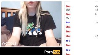 Blonde Teen Cums on Omegle Part 1 - (Part 2 in Private)