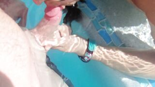 MILF Caught Making Porn Outside, then Sucks and Fucks and Jerks Husband off Underwater.