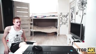 TUTOR4K. Older Redhead Isnt Private Teacher for Man but just a Slut