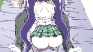 Hentai // Uncensored Caught a Classmate Jerking off and Helped her