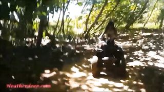 Thai teen heather goes atving in paradise and gets huge throatpie in quad