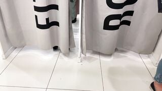 Real Spontaneous Public Fuck in Crowded Changing Room in MALL Nicky Reeves