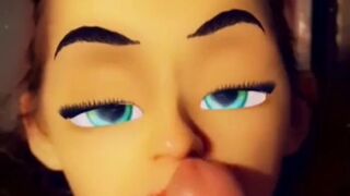 Real young whore from Snapchat with Disney face sucking my dick. Pov