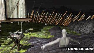 Busty 3D Babe Getting Fucked Hard by a Ghost