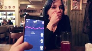 I took Control of my Stepsister's Vibrator in the Bar and Brought her to Orgasm.