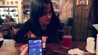 I took Control of my Stepsister's Vibrator in the Bar and Brought her to Orgasm.