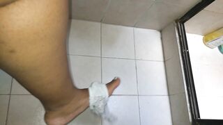 Taking off my Dirty and Wet Panties with my Feet