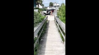 Caught getting BJ on the Beach Finished Fucking in the Public Bathroom.