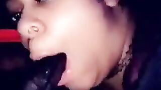 Sucking his Dick while he in the Phone with his Girlfriend
