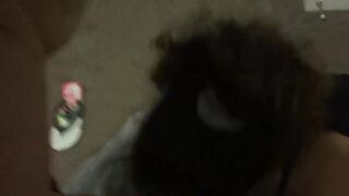 Curly Hair Ebony Teen knows how to Suck I got her at Xmeets.live