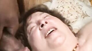 Older Granny Takes 2 Cocks