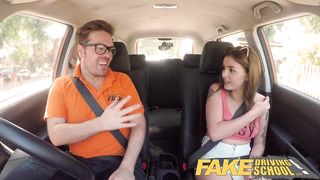 Fake Driving School Spanish kitty cat rides cock