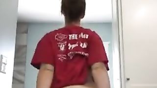 THICK DIRTY BLONDE STRIPS AND BOINCES FAT ASS SPREADS CHEEKES