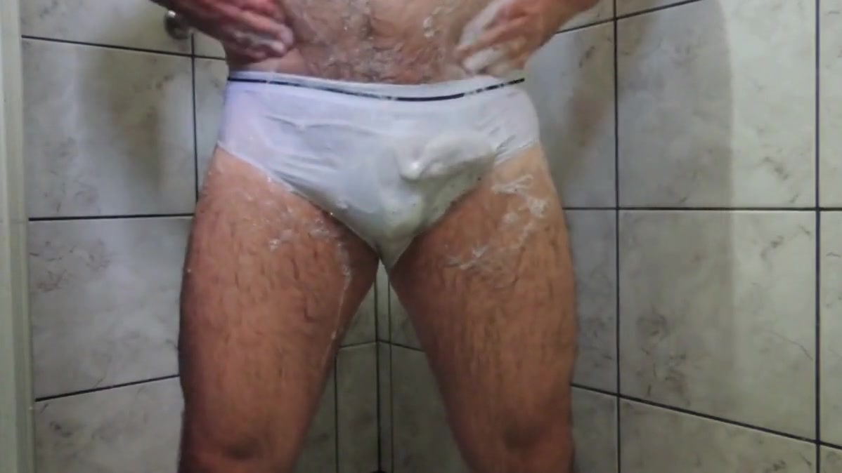 Daddy Hairy Bear on Shower Tease until Cumming