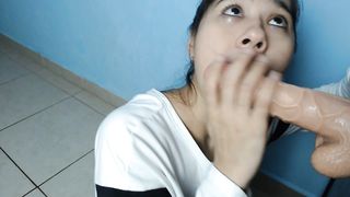 First Blowjob Training ASMR (Sloppy Deepthroat)