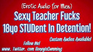 Horny Teacher Gets Fucked Hard 18 Yo Stud during Detention Cums on her Tits ( Erotic ASMR for Men)