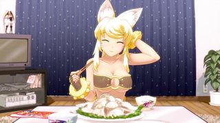 Cute Furry Girl Satisfies her Owner in Bathroom and Bed / Hentai