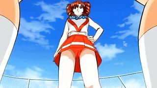 Hentai cheerleaders nub with red dildo insid