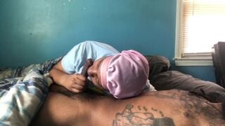 Step Sister Woke me up with Sloppy Blowjob Early in the Morning Head