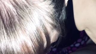 Friends Mom Sucking my Cock and Making Happy Noises when I Cum in her Mouth. Showing Cum and Swallow