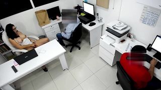 Girl Boss Fucks her Coworker next to the Assitent