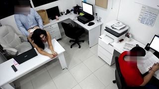 Girl Boss Fucks her Coworker next to the Assitent