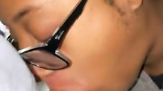 Black Teen POV Blowjob W/ Mouth Cumshot