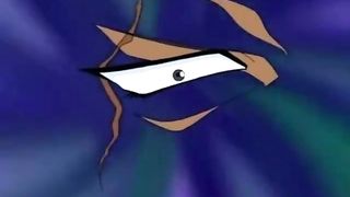 Loads of anime cumshot over the big tits pair