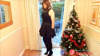 Alison in Thigh Boots - Wanking under the christmas tree