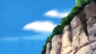 Hot anime chick gets oiled up