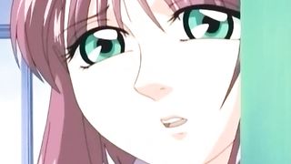 Hentai slut giving oral and getting 2 rods