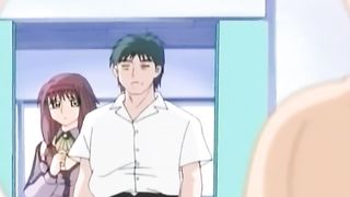 Hentai slut giving oral and getting 2 rods