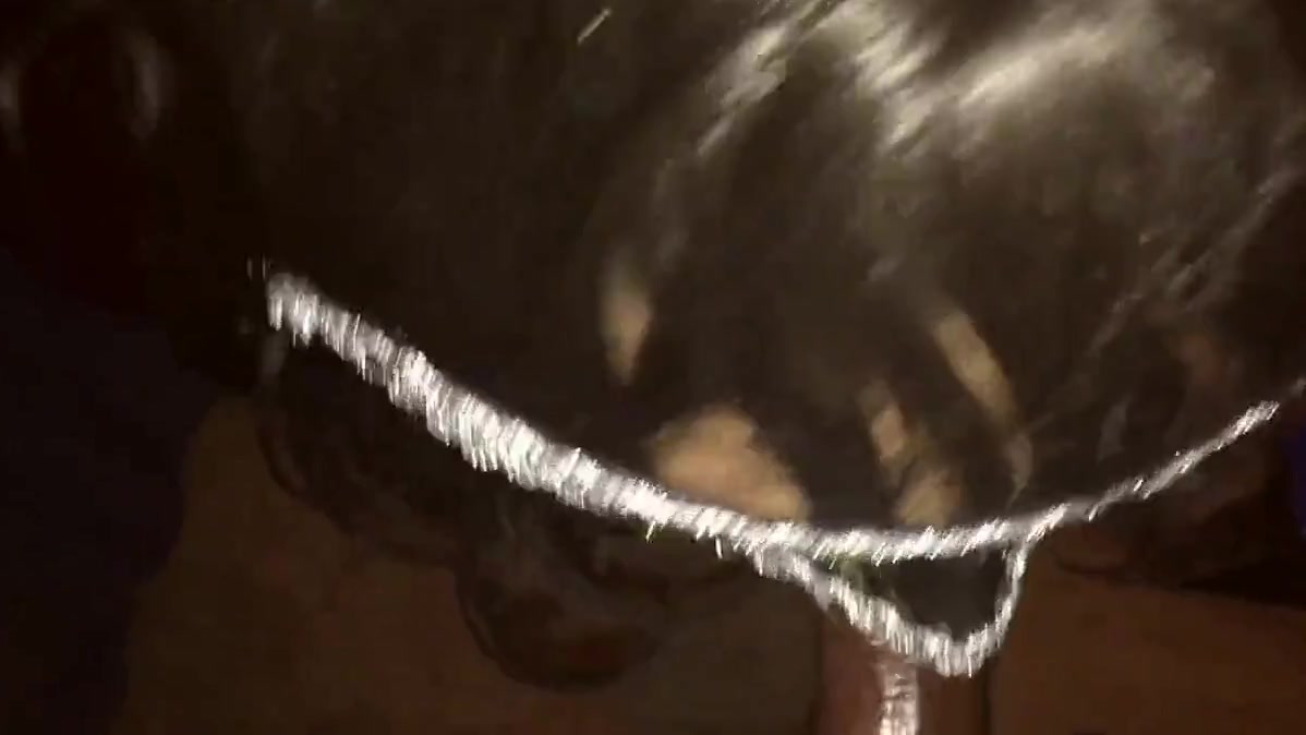 Crossdresser slut sucking black cock POV