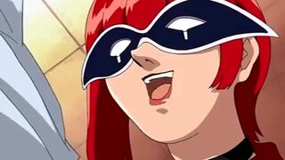 Hentai lesbian with black strap on penetratio