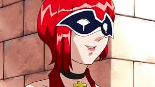 Hentai lesbian with black strap on penetratio