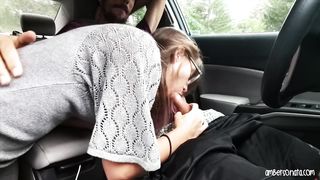 Giving my boyfriend Road Head in 2 different angles!