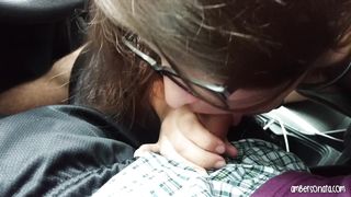 Giving my boyfriend Road Head in 2 different angles!