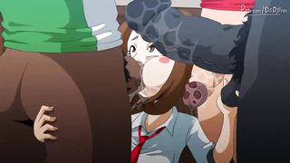 2 teens gaging on gang bang (my hero academia hentai)