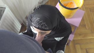 Hot Muslim Woman doing Extra Cleaning