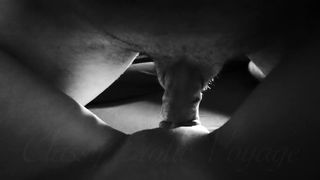 Pussy Fucking POV Doggy Style Cum on a Skinny Ass - B&W