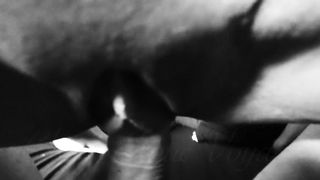 Pussy Fucking POV Doggy Style Cum on a Skinny Ass - B&W